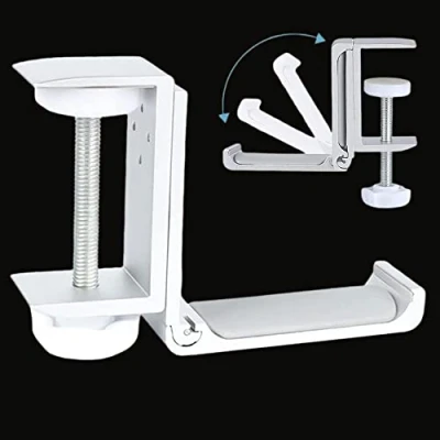 Immagine di Logity Supporto Per Cuffie In Alluminio, Regolabil Cuffie, Gancio Staffa Da Gaming, Universale, Headset Stand, Tutte Le Cuffia (Bianco)