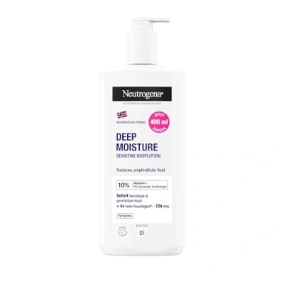 Immagine di Neutrogena Formula norvegese Deep Moisture Sensitive Lozione per il corpo (400 ml) pelli secche e sensibili con 10% glicerina + tecnologia Pro Ceramide