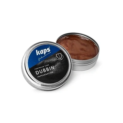 Immagine di Kaps Cera Dubbin per Scarpe di qualità, Nutrimento E Impermeabilità Pelle, Dubbin, 3 Colori (Marrone, 50ml)