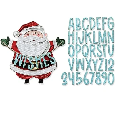 Immagine di Set di Fustelle Thinlits, 49 pezzi, con scritta «Babbo Natale» Colorize Tim Holtz