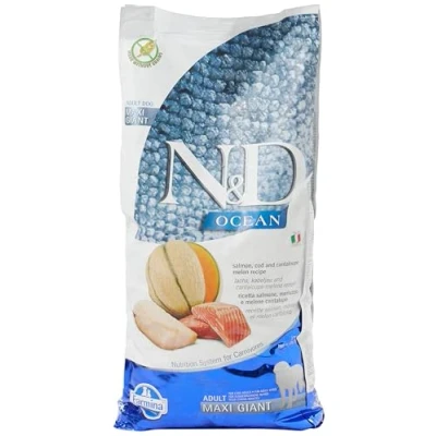 Immagine di N&amp;D OCEAN DOG SALMON, COD AND CANTALOUPE MELON ADULT GIANT MAXI 12 KG