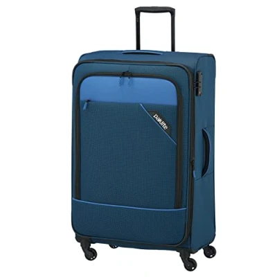 Immagine di Paklite Valigia a 4 Ruote Morbide Dimensione L con Piega ad Espansione e Serratura TSA, Serie Derby: Elegante Trolley in Look Bicolore, 77 cm, 102 (Espandibile Fino 115 L)