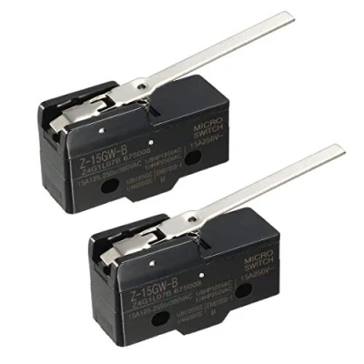 Immagine di 2 mini interruttori Z 15GW B 1NO 1NC a leva lunga