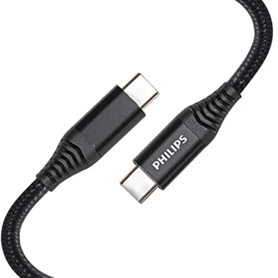Immagine di PHILIPS DLC5204C/00 Cavo 3 in 1 Lightning/USB C/Micro USB 1,2 metri per iPhone, iPad, Samsung e altri Nero
