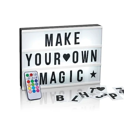 Immagine di EASYmaxx set di luci a LED con cambio colore e timer Include 173 lettere simboli intercambiabili Varie modalità Funzionamento batteria collegamento USB [Formato A4]