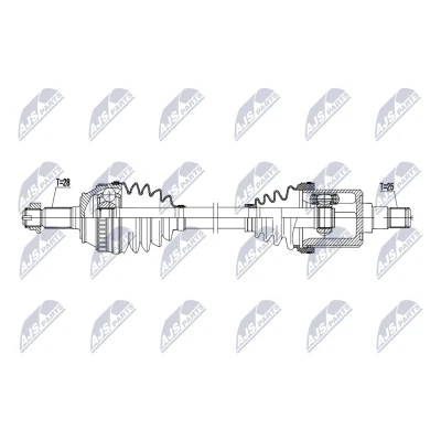 Immagine di NTY NPW LR 037 Albero motore / Semiasse Assale anteriore Dx 592mm Cambio manuale, Trasmissione automatica