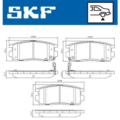 Immagine di SKF VKBP 90556 A Kit pastiglie freno con segnalatore acustico usura OPEL: Antara