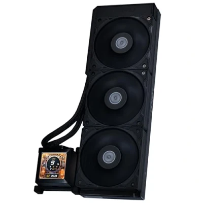 Immagine di Lian Li HydroShift LCD 360S Radiatore ad acqua AIO, 360 mm, 3 ventole alte prestazioni PWM da 120 display 2,88&quot;, per Intel LGA 1700, attacco AMD AM4/AM5, nero