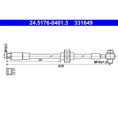 Immagine di ATE 24.5176 0401.3 Tubi Freno 410 M10x1 OPEL: Astra J Sports Tourer, GTC, Hatchback