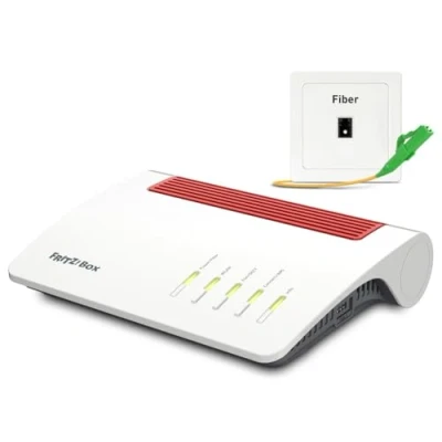 Immagine di AVM Fritz!Box 5590 Fiber Edition International Mesh Master Wi Fi 6 2400 Mbit/s (5 GHz) + 1200 (2,4 2,5 Gigabit LAN 4 X 2 USB 3.0 AON GPON