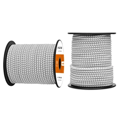 Immagine di Abma Cord Corda Elastica 4mm 30M di Gomma Cavo Elastico Marino per Teloni, Tende e Bagagli Nero&amp;Bianca