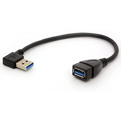 Immagine di Cavo di prolunga USB 3.0 ad angolo retto, adattatore tipo a da maschio femmina, connessione alta velocità, 5 Gbps, trasferimento dati super veloce LEFT