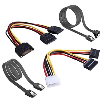 Immagine di Rantecks Cavi di collegamento del disco rigido SSD/SATA III con cavo SATA 4PCS e splitter alimentazione 2PCS per masterizzatore CD SSD HDD Driver