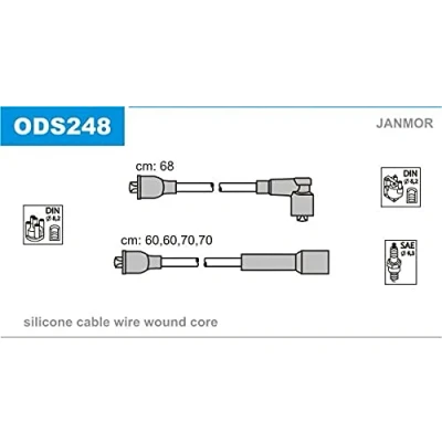 Immagine di JANMOR ODS248 Kit Cavi Accensione OPEL: Ascona B Sedan, Kadett D Hatchback