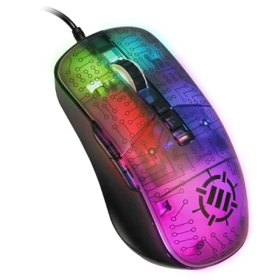 Immagine di ENHANCE Voltaic 2 Gaming Mouse per PC con 7 Pulsanti Programmabili, 7000 DPI, Ergonomico Design dei Circuiti Chiaro Software Incluso