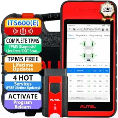 Immagine di Autel MaxiTPMS ITS600(E), Strumento Riapprendimento Programmazione TPMS Attivazione/Riapprendimento Tutti Sensori, Diagnostica Ripristino Olio, BMS,SAS, EPB, VINScan, Aggiornamento Gratuito Vita