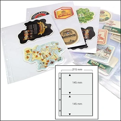 Immagine di 15 Fogli Safe 5478 Standard A4 per sottobicchieri di Birra Grandi Buste 2 divisioni 215 x 145 mm Senza ammorbidenti