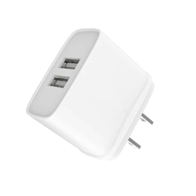 Immagine di JAYM Caricatore di rete doppio USB a 12w 2,4a bianco Presa US