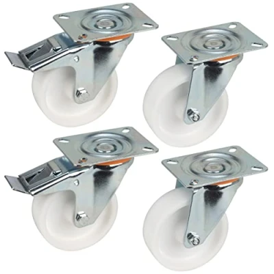 Immagine di Dörner + Helmer Set di 4 ruote per attrezzi da trasporto, 100 mm, PP, piastra x 85 mix ruote, portata 450 kg/set