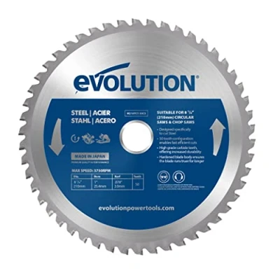Immagine di Evolution M210TCT 50CS 210 mm Lama per taglio di acciaio dolce metallo a 50 denti con punte in carburo che pratica non genera surriscaldamento, ronzii o scintille