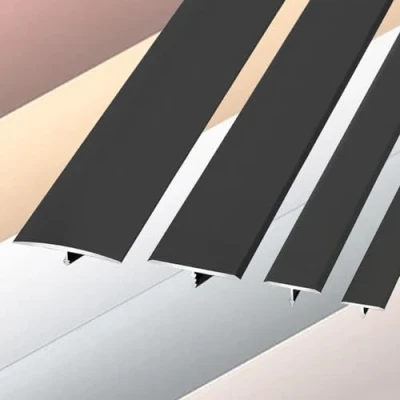 Immagine di Profilo Di Transizione Strisce In Alluminio Larghezza 15 20 33 40mm, Nero Bianco Coprisoglia Striscia Copertura Dello Spazio Soglia, Listello Per Pavimento
