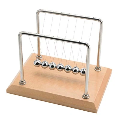 Immagine di CERROPI Newton Cradle Pendel di Alta qualità Pendolo sferico Infinito con 7 Mucche Classico Gioco Sfere Decorazione Fisica per scrivania 28 cm Tempo Oscillazione 55