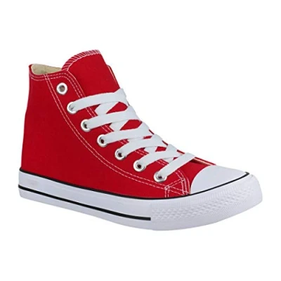 Immagine di Elara Sneaker Unisex Sport High Top Scarpe da Ginnastica Chunkyrayan Rosso 85 109 A Rot 40