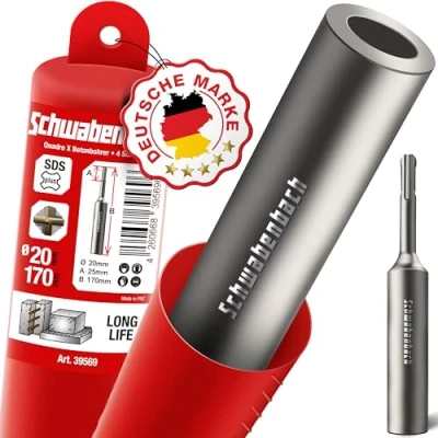 Immagine di SCHWABENBACH® Avvitatore per chiodo SDS Plus, ideale l&#039;inserimento di terricciatori profondità 170 x Ø 25 mm, diametro interno 20 perfetto spiedini terra e ancoraggi a