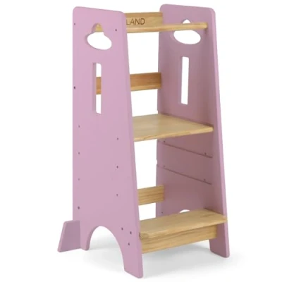 Immagine di COSYLAND Torre Montessoriana da 1 Anno Bambini in Legno Più Spesso Torretta con Scala Regolabile a 3 Altezze per