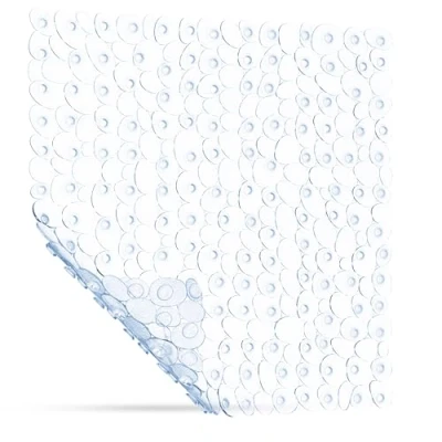 Immagine di SilverRack DermaSensitivo tappetino da doccia 100% privo di BPA (trasparente) effetto pietra, per bambini e neonati, antiscivolo una presa sicura nella