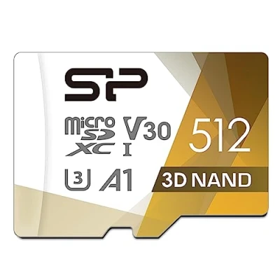 Immagine di Silicon Power 512GB Superior Pro microSDXC UHS I (U3), V30 4K A1, High Speed MicroSD Card with Adapter