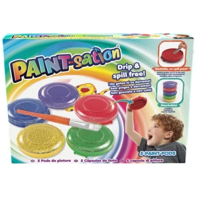 Immagine di Goliath, Paint Sation, 5 Pods per colorare senza sporcare, tempera lavabile, dura a lungo e resistente, pennello incluso, bambini dai tre anni in su
