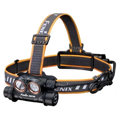 Immagine di FENIX HM75R Lampada frontale multifunzione a doppia alimentazione, 1600 lumen, portata 223 m, punto bianco freddo, inondazione bianca neutra e fasci rossi, IP68