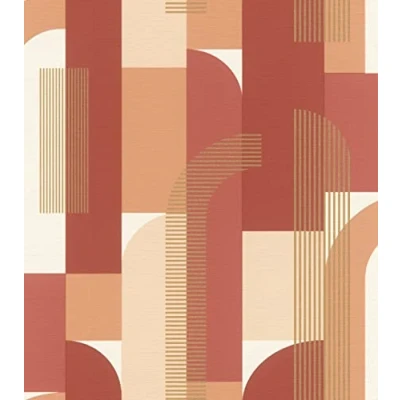 Immagine di Rasch Carta da parati in tessuto non (grafico), arancione, 10,05 m x 0,53 m, Selection Vinyl/tessuto tessuto, 480030