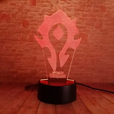 Immagine di Lampada LED ispirata all’Orda di World of Warcraft, cambia colore, attacco USB, luce notturna