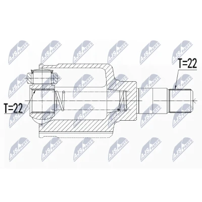 Immagine di NTY NPW CT 070 Kit Giunto Omocinetico Assale anteriore Sx CITROËN: Nemo Van