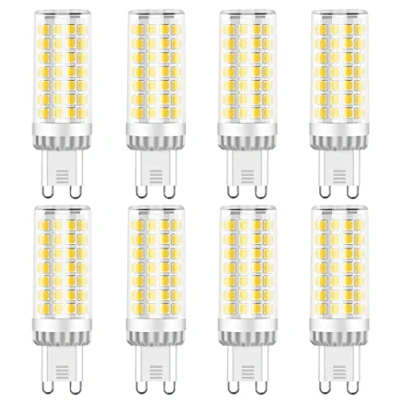 Immagine di Lampadina LED G9 9W Equivalente 50W 80W Lampada Alogena, 750LM, Bianco Freddo 6000K, 220 240V, Non Dimmerabile, Nessun Sfarfallio, Risparmio Energetico, per Lampadari, Plafoniere e Applique, 8 Pezzi