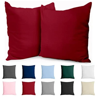 Immagine di Dreamzie Federe 80x80 Cotone Rinforzato (Set da 2) Borgogna Trama Fitta a 57 Fili/cm² Cuscini cm Cuscino Certificate Oeko Tex