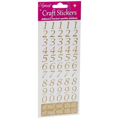 Immagine di Oaktree Crafts Eleganza Set di numeri stilizzati, numero oro 65, 16,5 x 7,6 0,2 cm