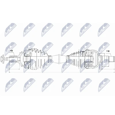 Immagine di NTY NPW ME 046 Albero motore / Semiasse Assale anteriore, anteriore Dx Cambio a doppia frizione, manuale, Trasmissione automatica