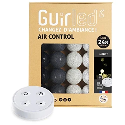 Immagine di Ghirlanda luminoso a LED per batuffoli di cotone USB Telecomando wireless Luce notturna bambini 2h Adattatore alimentazione doppio 2A incluso 4 intensità 24 sfere m Mezzanotte