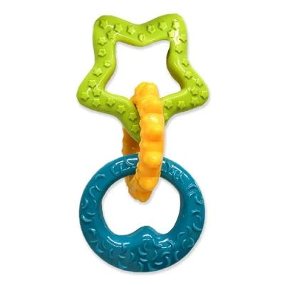 Immagine di Nylabone Masticabile E Giocattolo per L&#039;Igiene Dentale di Cuccioli in Dentizione, Anelli con Effetto Lenitivo, al Sapore Pancetta, Cane Fino 11.000g
