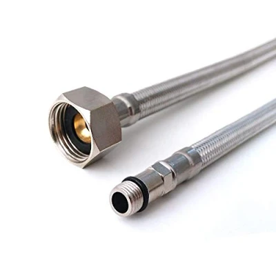 Immagine di Xcel Home™ 2X (Coppia di) 12 mm (M12) x 1/2&quot; BSP (300 di lunghezza) Flessibili Connettori monoblocco per miscelatore da cucina, lavabo bagno, in acciaio inox intrecciato