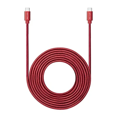 Immagine di Cavo da USB C a 4,6m, 60W di alimentazione ricarica tipo extra lungo ed estremamente resistente compatibile con MacBook Pro/Galaxy S20/Switch/Pixel e altri caricatori (Rosso)