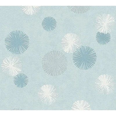 Immagine di A.S. Création Life 4 356073 35607 3 Carta da parati in tessuto non tessuto, 10,05 x 0,53 m, colore: blu/bianco metallizzato
