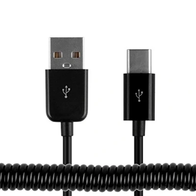 Immagine di JSER Cavo dati USB 3.1 tipo C a spirale molla da 3 m, colore: Nero