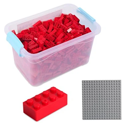 Immagine di Katara 1827 Set 520 Mattoncini 4x2 Base Scatola Compatibile Lego, Sluban, Papimax, Q Bricks Rosso