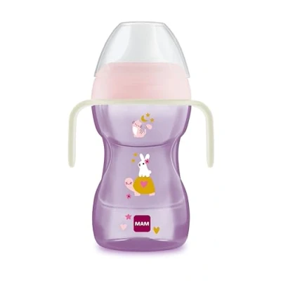 Immagine di MAM Vaso Fun to Drink D121 Bicchiere per imparare con bocchino e coperchio bebè da 8 mesi in su 270 ml Rosa