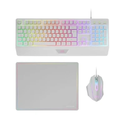 Immagine di MARS GAMING MCP1 Pacchetto tastiera e mouse da gioco (2800 DPI, capacità anti ghosting, illuminazione LED rossa, ambidestro, USB), nero rosso