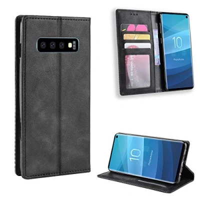 Immagine di Cover per Samsung Galaxy S10 ,Custodia in Pelle Custodia SM G9738/DS / G9730/DS G973F/DS G973U1 G973F G973D G973N G973U G973J Case Black
